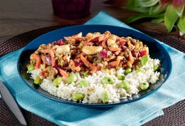 Curry de lentilles, riz et légumes à l'indienne