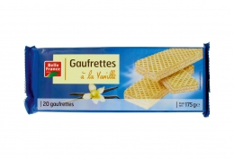 Lot de 3 paquets de gaufrettes double fourrage vanille