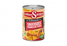 Saucisses pommes de terre et jus aux oignons