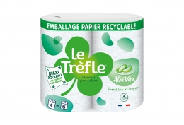 Papier toilette 4 maxi rouleaux blancs aloe vera