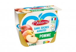 Compote pomme nature ssa Materne 4 x 100g
