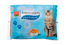 Lot de 3 x 4 pochons d'émincés en gelée pour chat