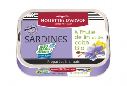 Sardines à l'huile de lin et colza Bio
