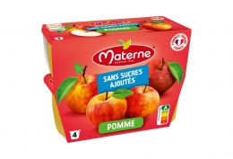 Compote pomme nature ssa Materne 4 x 100g