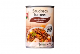1/2 Saucisses fumées aux lentilles cuisinées