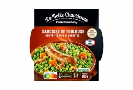Saucisse à l'ancienne et petits pois carottes