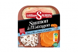 Saumon à l'estragon, duo de riz et purée de carottes