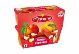 Compote coupelles Pomme rhubarbe Materne 4 x 100g