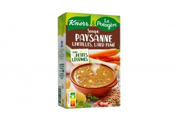 Soupe paysanne lentilles, lard fumé, aux petits légumes
