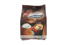 36 dosettes souples classique pur arabica