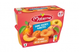 Compote pomme pêche abricot ssa Materne 4 x 100g