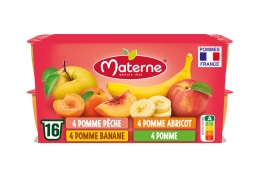 16 coupelles de compote fruits jaunes