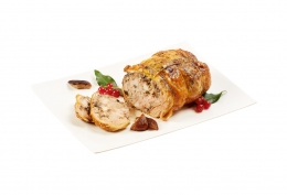 Rôti de pintade farci aux cèpes