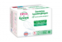 12 serviettes hygiéniques hypoallergéniques super