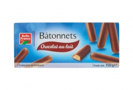 Bâtonnets croustillants chocolat au lait