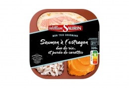 Saumon à l'estragon, duo de riz et purée de carottes