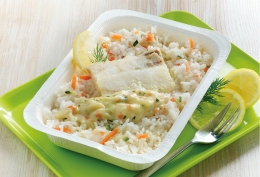 Poisson sauce crème et riz