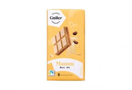Chocolat blanc fourré café et éclats de noisettes