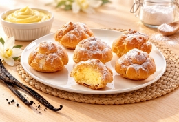 6 Choux à la crème pâtissière à la vanille