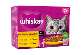 Whiskas "Les festins à la volaille" en sauce chat sénior