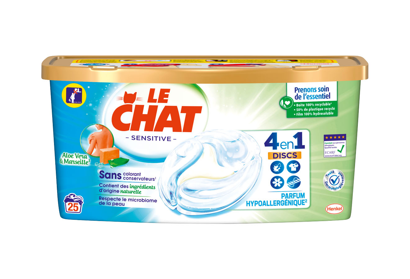 Lessive en doses Sensitive 4 en 1 (Le chat, 625g) | MAXIMO